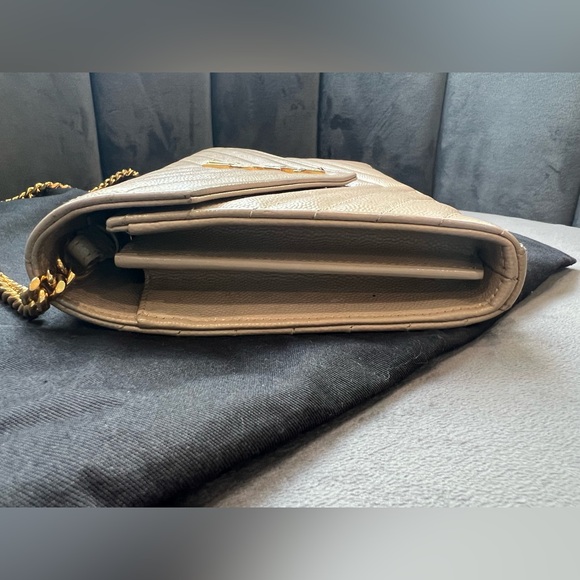 YSL cassandre flap large wallet on chain beige - Picture 7 of 14